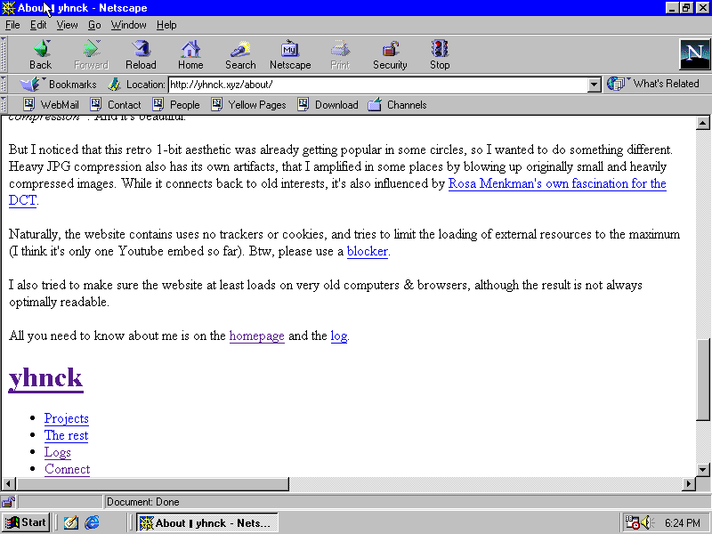 this website on Windows 98, in Netscape 4.08